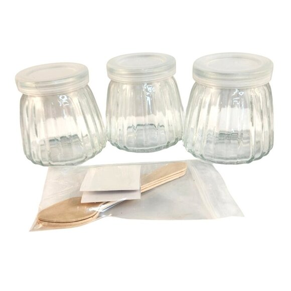 Set Of 3 Clear Glass Jars With Lids & Accessories For Crafting Or Storage - Picture 11 of 12
